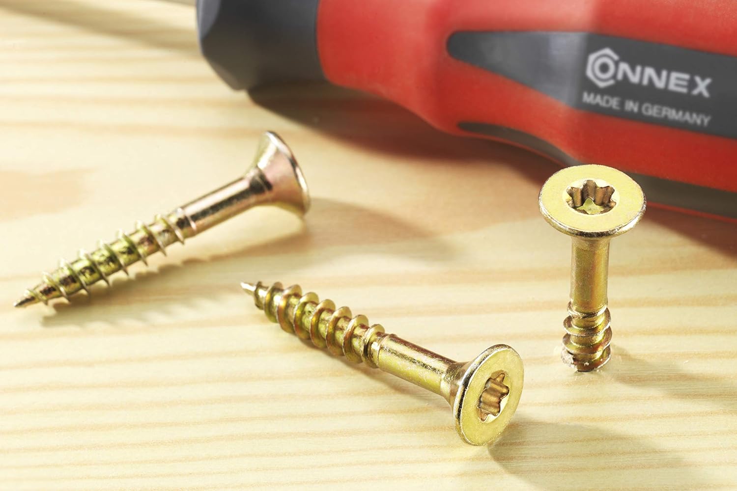 Connex Universalschrauben-Sortiment 625-teilig - Diverse Größen - Senkkopf - TX-Antrieb - Voll- & Teilgewinde - Gelb verzinkt / Schrauben-Set / Schrauben-Eimer / B30048 – Bild 4