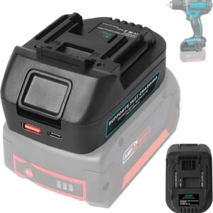 USB Akku Adapter Dual USB/Type-C Anschlüsse kompatibel mit Makita 18V LXT Elektrowerkzeugen (für Bosch 18V GBA Akkus BAT609 BAT610,Nur Adapter)