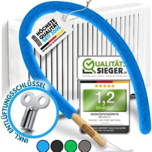 Heizungsbürste lang 115cm [Note 1,2] inkl. Entlüftungsschlüssel I Heizkörperbürste für Heizung reinigen & Heizkosten sparen I Radiator Cleaning Brush I Flexible Heizkörper Reinigungsbürste