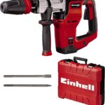 Einhell Abbruchhammer TE-DH 12 (1.050 W, Schlagzahl 4.100 U/min, 12 Joule Schlagstärke, SDS-max-Werkzeugaufnahme, 4 m Gummikabel, inkl. Spitz- und Flachmeißel, inkl. E-Box)