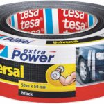 tesa extra Power Universal Gewebeband - Gewebeverstärktes Ductape zum Reparieren, Befestigen, Bündeln, Verstärken oder Abdichten - Schwarz - 50 m x 50 mm