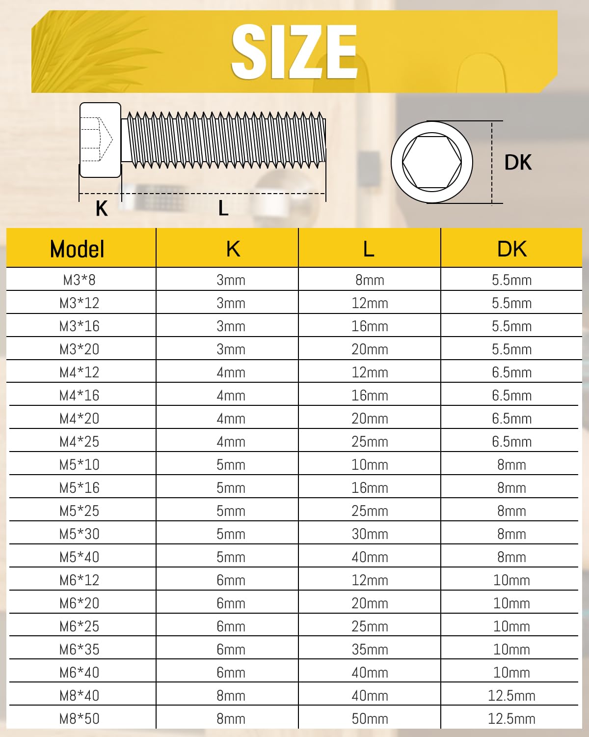 M4*20mm Zylinderschrauben mit Innensechskant 50 Stück,Caianwin DIN 912 Edelstahl(A2 V2A)Schrauben für Industriemaschinen,Kraftfahrzeuge,Bauwesen – Bild 2