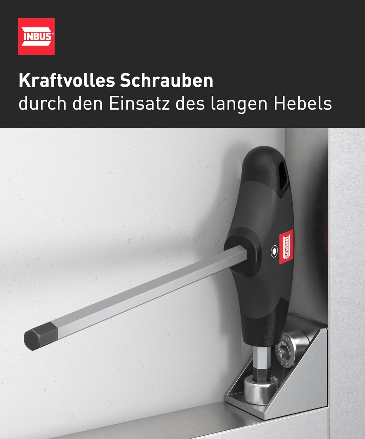 INBUS® 70075 T-Griff Schraubendreher 4mm, mit HybridTouch — Made in Germany – Bild 4