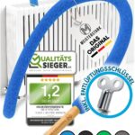 DIE ORIGINAL Heizungsbürste lang 115cm [NOTE 1,2]I Heizkörperbürste für Heizung reinigen & Heizkosten sparen I Radiator Cleaning Brush I Flexible Heizkörper Reinigungsbürste inkl. Entlüftungsschlüssel