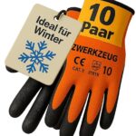 ZWERKZEUG 10 Paar Warme Arbeitshandschuhe für kalte Tage - Winter Bauhandschuhe mit Latex-Beschichtung - Thermo-arbeitshandschuhe Abriebfest - Herren Sicherheitshandschuhe (Thermo, 10-XL)