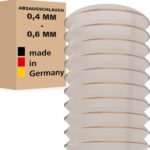 AWM Absaugschlauch PU transparent 0,4/0,6 mm Absauganlage Spiralschlauch schwer entflammbar Flexschlauch - Meterware (150 mm, Wandstärke: 0,4 mm)