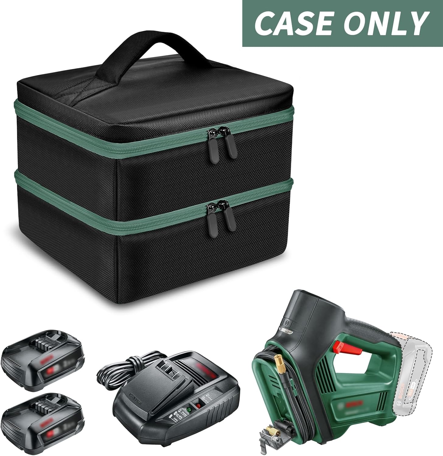 Tasche für Bosch Home and Garden für Bosch elektrische Luftpumpe,Elektrische Luftpumpe Aufbewahrungskoffer Halter für Batterien und Ladegeräte für Starter-Set (Nur Box) – Bild 2