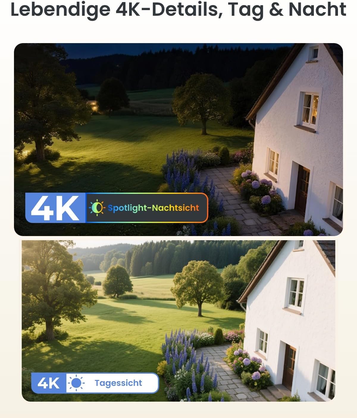 Reolink Erste 4K Solar Überwachungskamera Aussen Akku, Argus PT Ultra + Solarpanel, 2,4&5GHz WiFi, Auto-Tracking, Solar WLAN Kamera Outdoor mit 8MP UHD Farbnachtsicht, KI-Erkennung, Keine Monatsgebühr – Bild 2