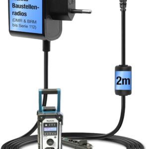 Wicked Chili 2m Netzteil für Makita Radio DMR 116 112 112W 110 109 108 107 106 BMR 105 104 103 102 ersetzt original Makita Ladegerät Ladekabel SE00000101 SE00000078 SE00000265 (rauschfrei, Ferrite)