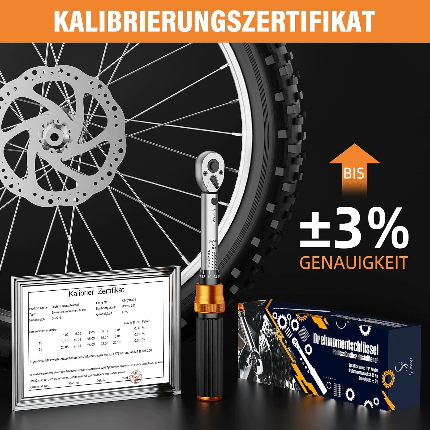 13TLG Klein Drehmomentschlüssel Fahrrad 3-25NM, 1/4 Zoll Torque Wrench Set, 72 Zähne Umschaltknarre, Ratschenkasten inklusive mit Verlängerungsstange 10 cm, Innensechskant und Torx Bit Buchse – Bild 2