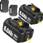 2X 18V 8.0Ah Ersatzakku für Makita akku BL1860B BL1850B BL1840 BL1830 BL1815 BL1845 BL1890 BL1415 BL1430 BL1440 BL1835 194205-3 194309-1,194204-5,196399-0, LXT-400 with LED Werkzeugakku