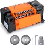 VEVOR Bohrerschleifer Schärfmaschine, 3-13 mm Bohrerspitzer Bohrerschleifmaschine MR-13B, 95°-135° Spitzenwinkel verstellbarer Bohrer-Nachschärfer, mit 11 Spannzangen CBN & SDC Rad