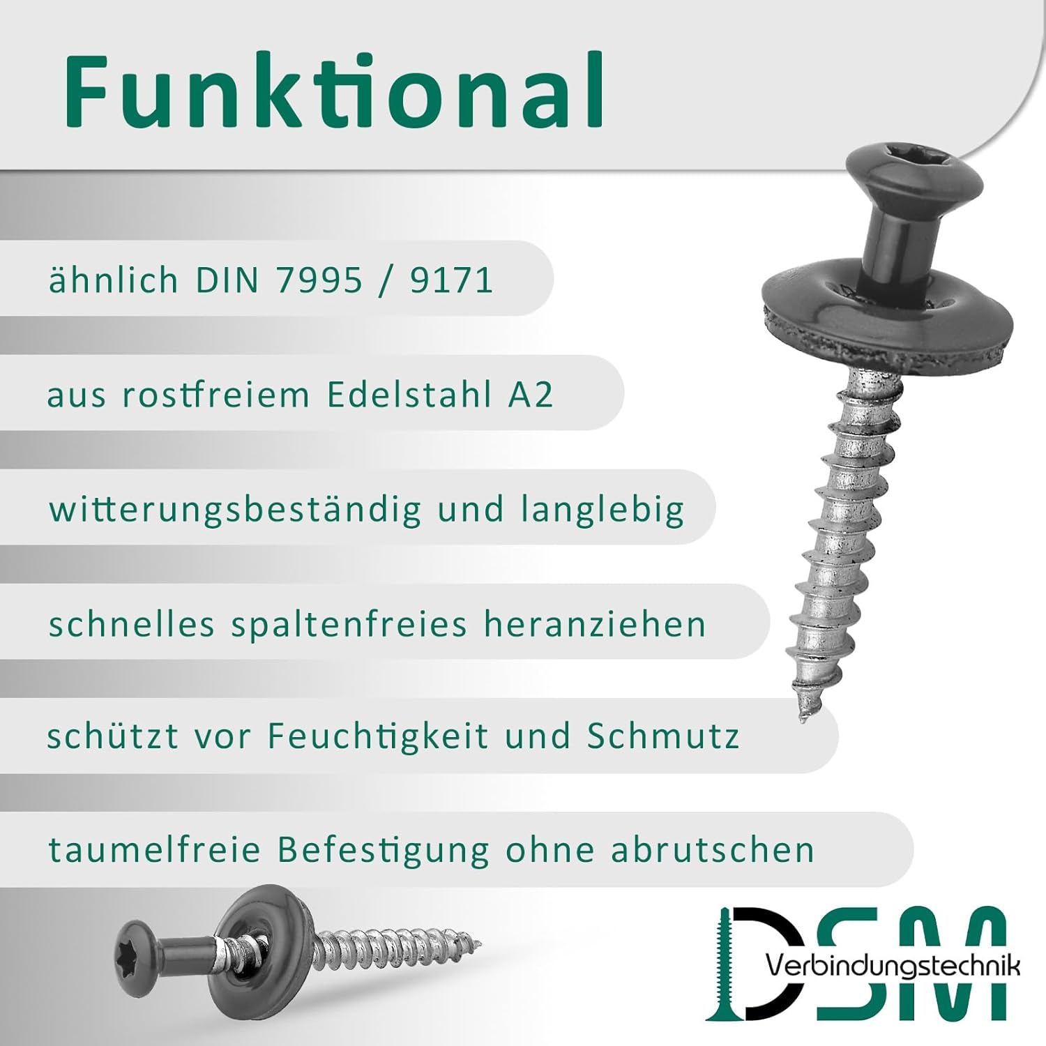 DSM | Spenglerschrauben Anthrazit 4,5 x 20 mm | Edelstahl A2 – lackiert RAL 7016 | mit EPDM-Dichtscheibe (15 mm) | TX-Antrieb | ähnl. DIN 7995 / DIN 9171 | Trapezblechschraube | 50 Stück – Bild 4