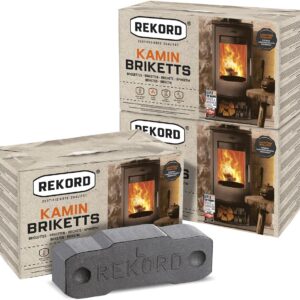 PALIGO Braunkohlebriketts Kaminbriketts Ofenbriketts Braunkohle Brikett Bündel Kohle Gluthalter 10kg x 3 Gebinde 30kg / 1 Karton Rekord