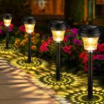 Solarlampen für Außen Garten 8 Stück, Solarleuchten Garten mit Warmes Licht & 7 RGB Farbwechsel, IP65 Wasserdicht Auto Ein/Aus LED Gartenleuchten Solar Wegeleuchten für Außen Gartendeko