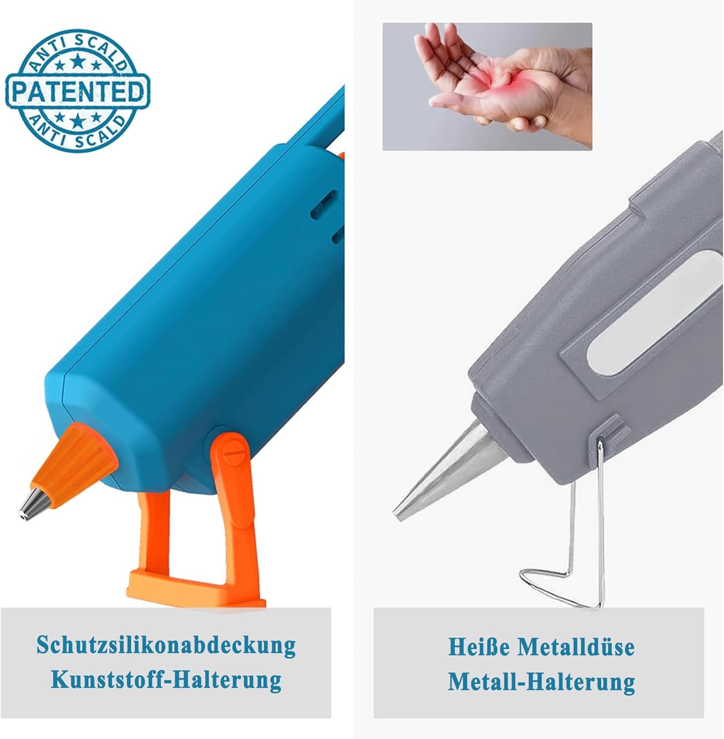 Tilswall Heißklebepistole 50W mit 75 Klebesticks 7 mm x 130 mm, Heissklebepistole für Schule, Heimwerken, Kunsthandwerk und schnelle Reparaturen im Haushalt – Bild 4