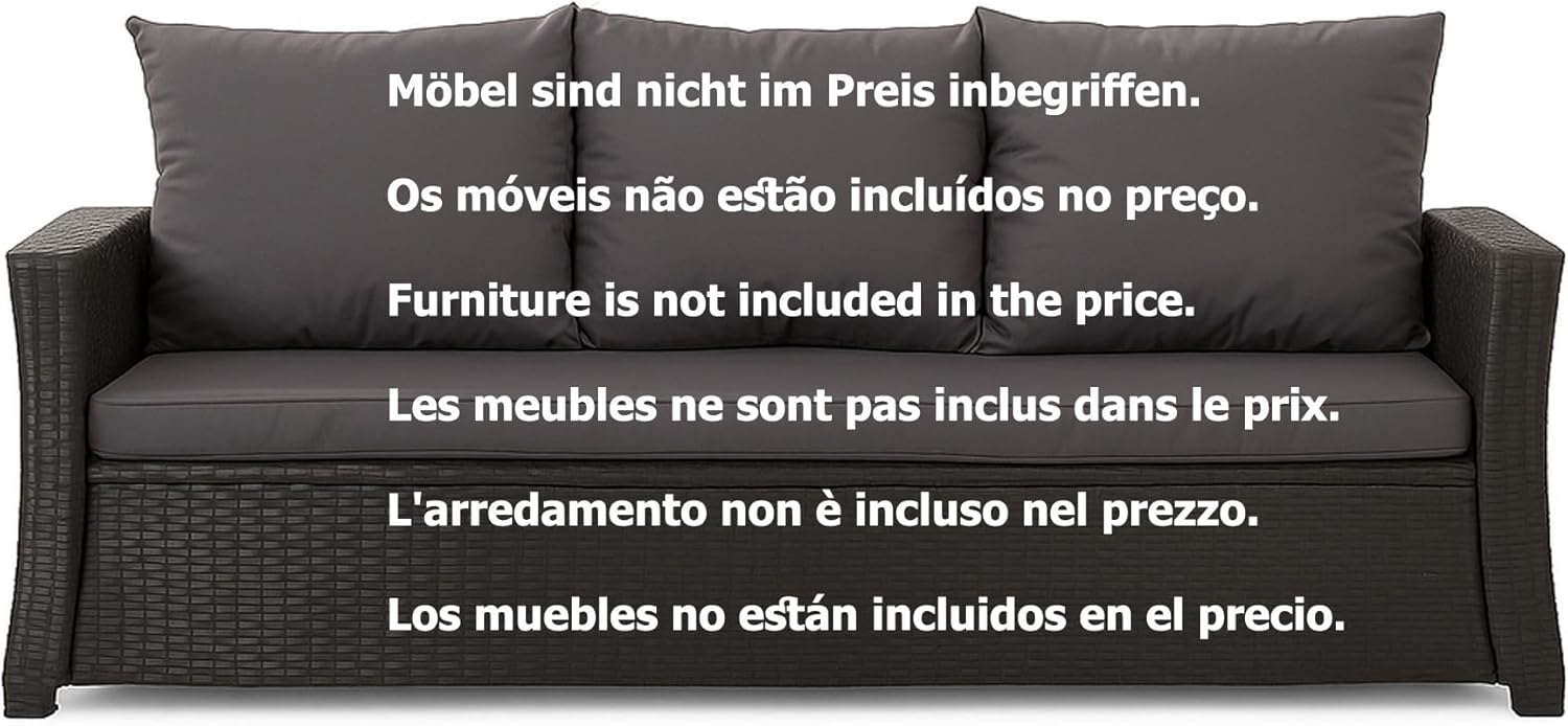 Bankauflage - Outdoor sitzkissen für Gartenbank für polyrattan- Polster Auflage Outdoor - Bankpolster Auflage für Hollywoodschaukel Rattan Sitzbank (Anthrazit, 160x60x50cm) – Bild 2