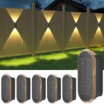 ELLASAY Solar Wandleuchte Aussen,Solarlampen Up and Down Leuchten für Außen IP65 Wasserdicht,3 Farben Heller Solarleuchten für Garten Kabellos für Hof Garten Pools Haus Deck Porch Zaun 6 Pack
