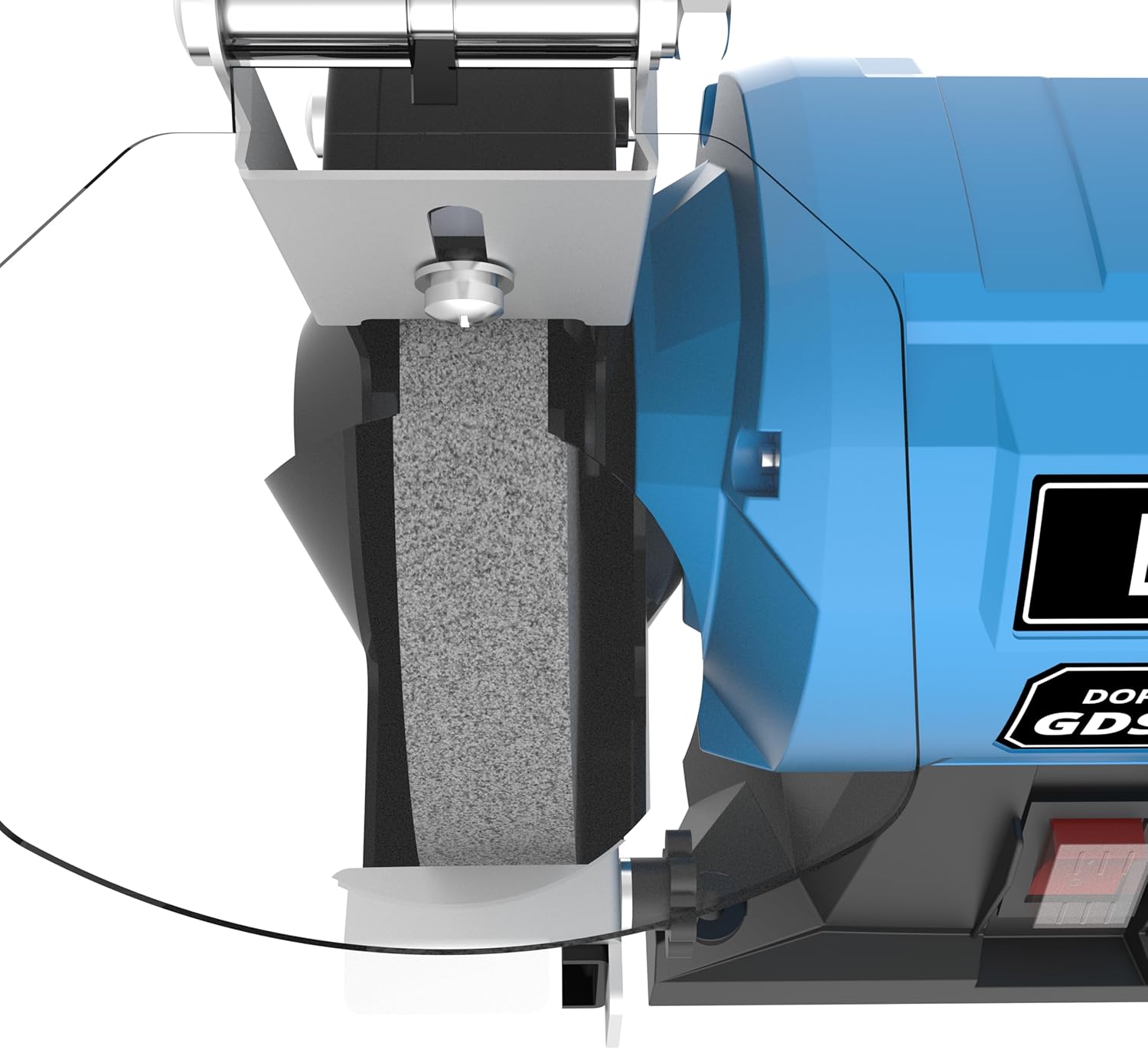 Güde Doppelschleifer GDS 150-15 (250 W, 2980 1/min Motordrehzahl, Grob- & Feinschleifscheibe 36|60 K, 150 mm ø, stabiler Maschinenfuß, kugelgelagerte Schleifachsen, verstellbare Arbeitsauflagen), Blau – Bild 5