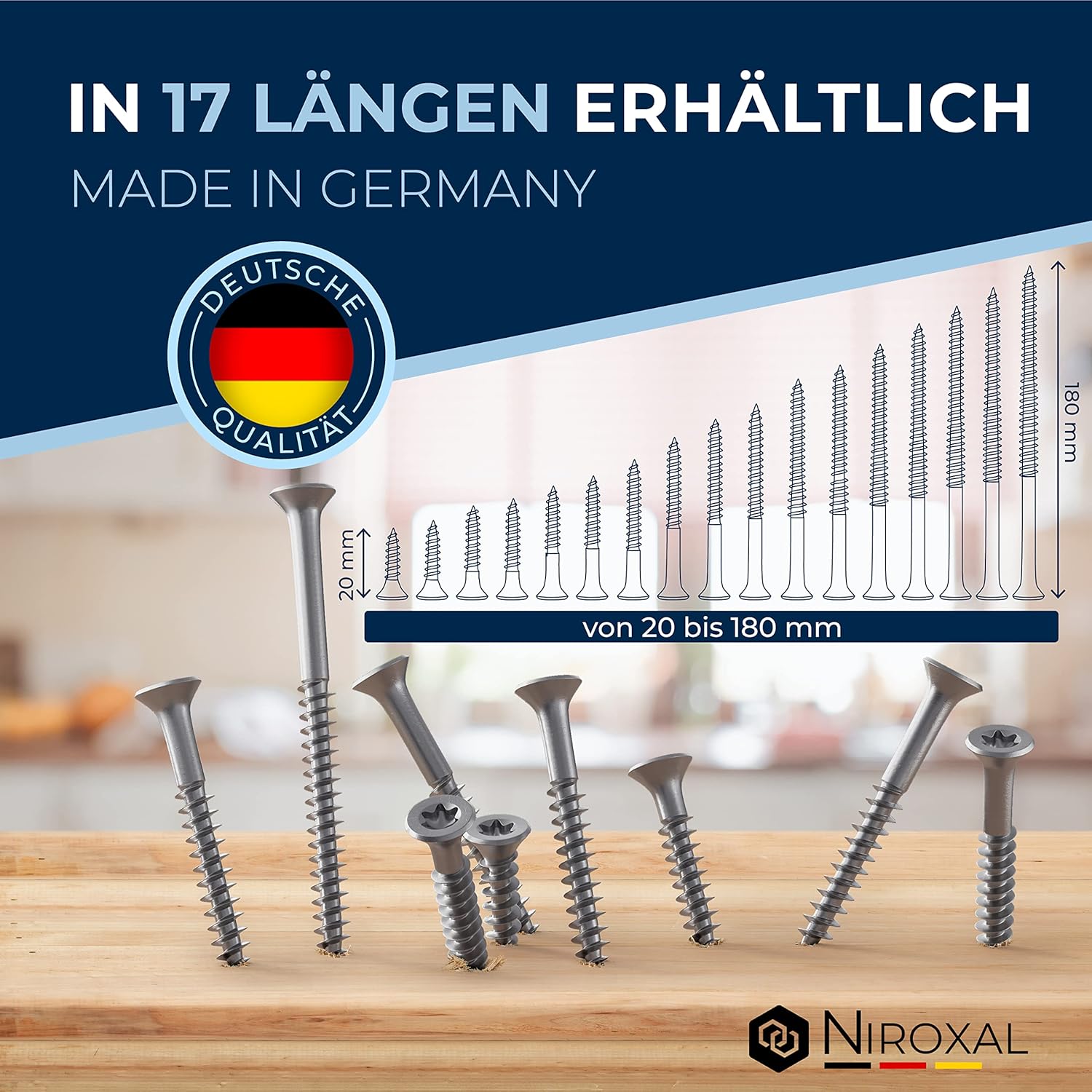 Holzschrauben Torx Schrauben 6x25 Edelstahl V2A rostfrei Spanplattenschrauben für Holz Teilgewinde 6mm stark 25mm lang 25 Stück Edelstahlschrauben Holz A2 – Bild 4