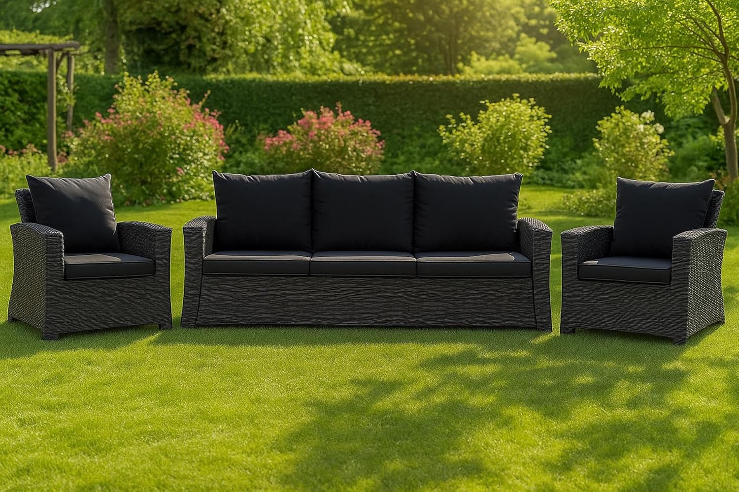 Bankauflage - Outdoor sitzkissen für Gartenbank für polyrattan- Polster Auflage Outdoor - Bankpolster Auflage für Hollywoodschaukel Rattan Sitzbank (Anthrazit, 160x60x50cm) – Bild 5