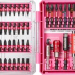 40-teiliger Schraubendreher-Bitsatz aus schlagfestem, S2-Stahl Magnetische Torx/Phillips/Pozidriv/Schlitz/Hex-Kopf Bit Set, 1/4” Sechskantschaft, inkl. Bit-Halter mit Rosa Aufbewahrungsbox