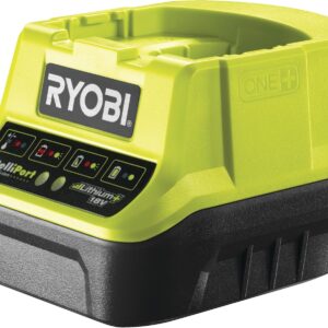 RYOBI 18 V ONE+ Akku-Schnellladegerät RC18120, 2,0 A Ladestrom, kompakt, für 18 V Akkus