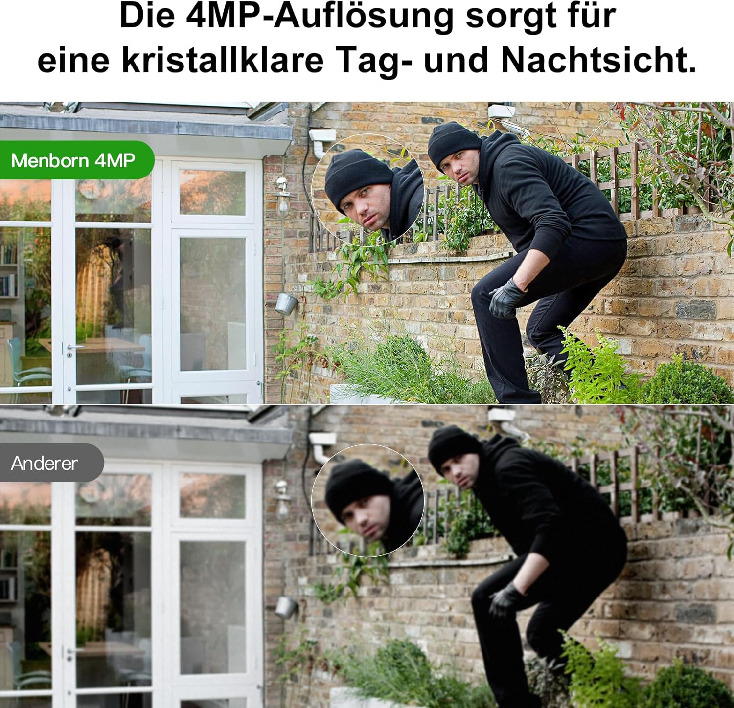 2,5K Überwachungskamera Aussen, 2,4/5GHz Kamera Überwachung mit Flutlicht, 360° Sichtbereich IP Kamera mit Vollfarb-Nachtsicht, Automatischer Verfolgung, 2-Wege-Audio, Funktioniert mit Alexa – Bild 3