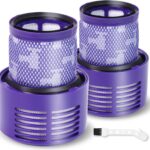 Ersatzfilter für Dyson Cyclone V10 SV12, 2 Pack Filter & 1 Reinigungsbürste Kompatibel mit Dyson Cyclone V10 Animal Absolute Motorhead SV12, Ersetzt Teil # 969082-01