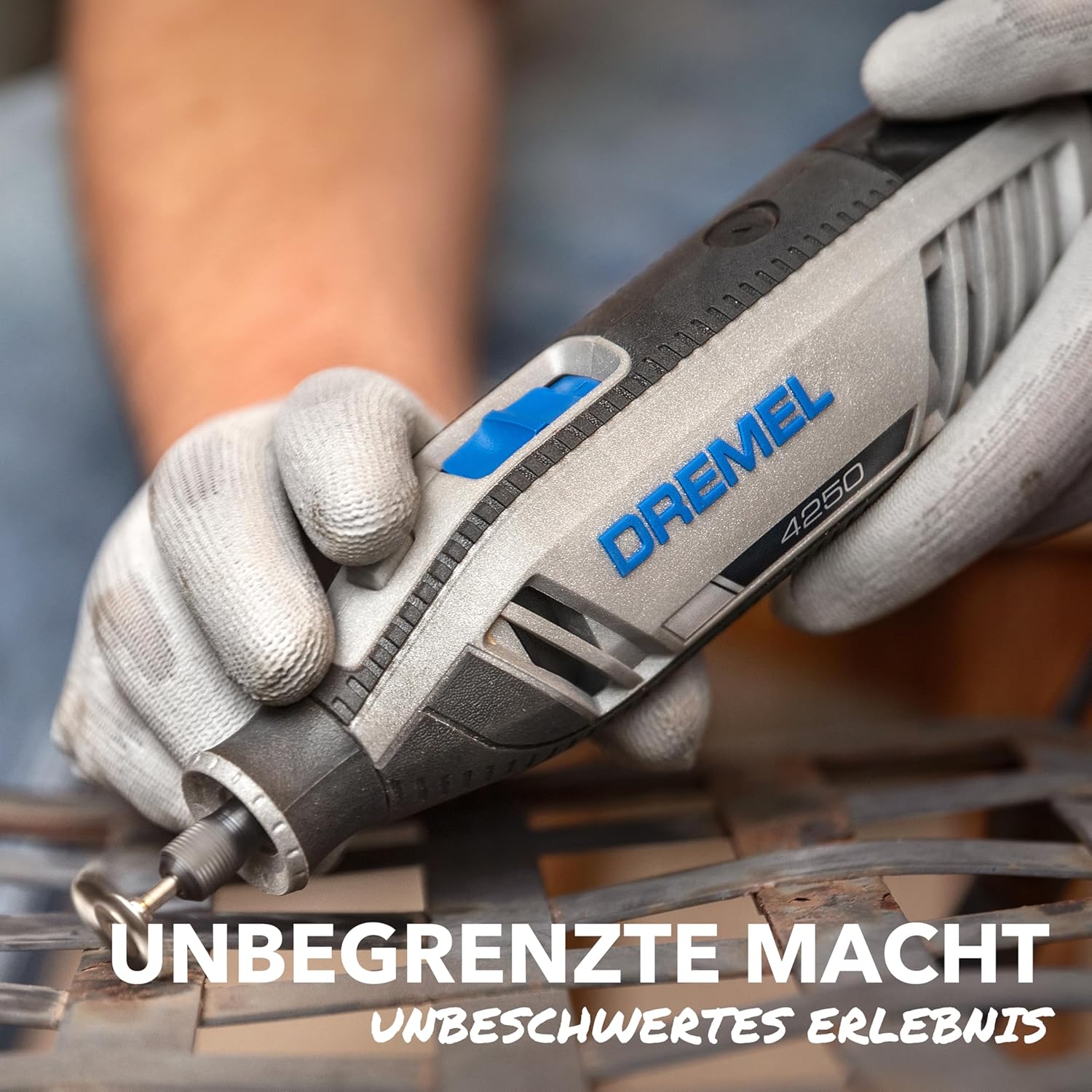 Dremel 4250 Multitool 175W, variable Drehzahl 5.000-35.000 U-min, Multitool-Kit mit 6 Aufsätzen, 1 Dremel BOX, 128 Zubehörteile zum Schneiden, Gravieren, Schleifen, Schärfen, Bohren, Fräsen – Bild 4