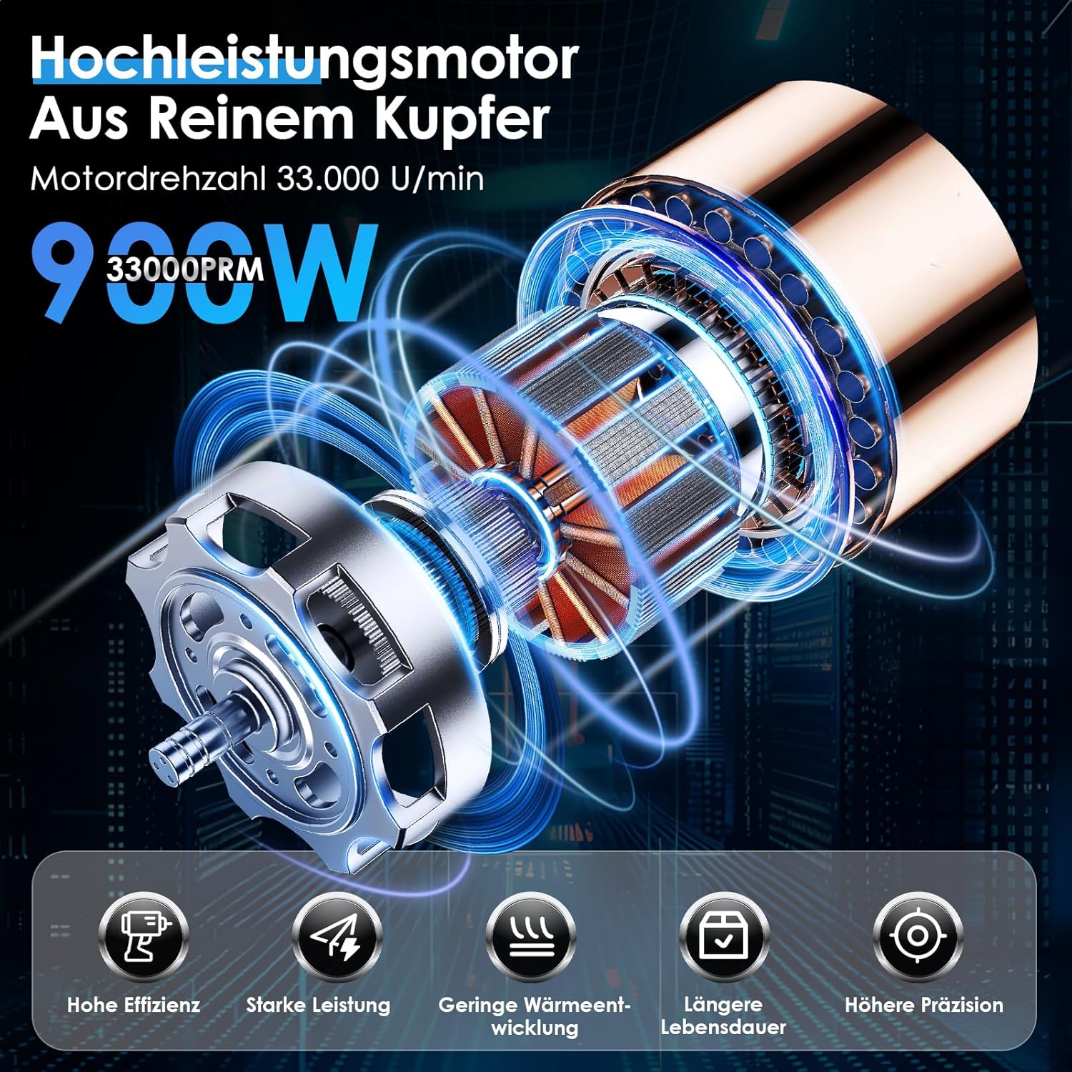 Akku Oberfräse für Makitta18V Akku für 6.35mm+8mm Spannzange,900W kantenfräseTrimmer Set mit 15 Stück 1/4" Fräser,30000 U/min Akku Kantenfräse,Hartmetall Fräser – Bild 2