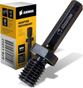 Amboss Werkzeuge Adapter 6kant auf M14 Gewinde/Winkelschleifer Bohrkronen, Stützteller, Drahtbürsten mit Bohrmaschine einsetzen/Diamant Fliesenbohrer auf Sechskant