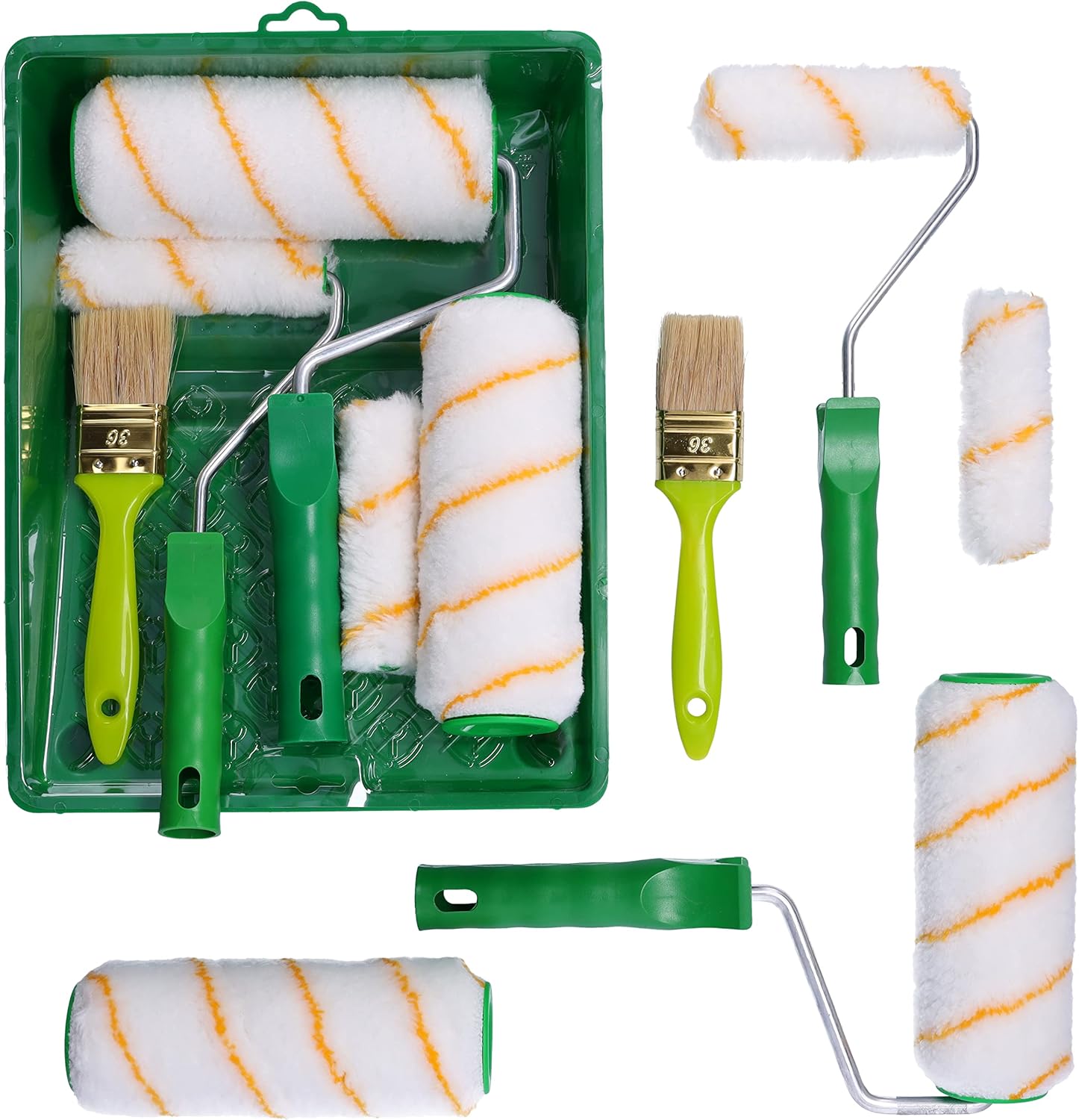 Professional Malerset+Farbroller Set+ Malerpinsel Set- farbroller/malerrolle/farbwalze, farbroller klein, pinselrolle, malerpinsel, Farbwanne, Malerzubehör, streichen zubehör für farben