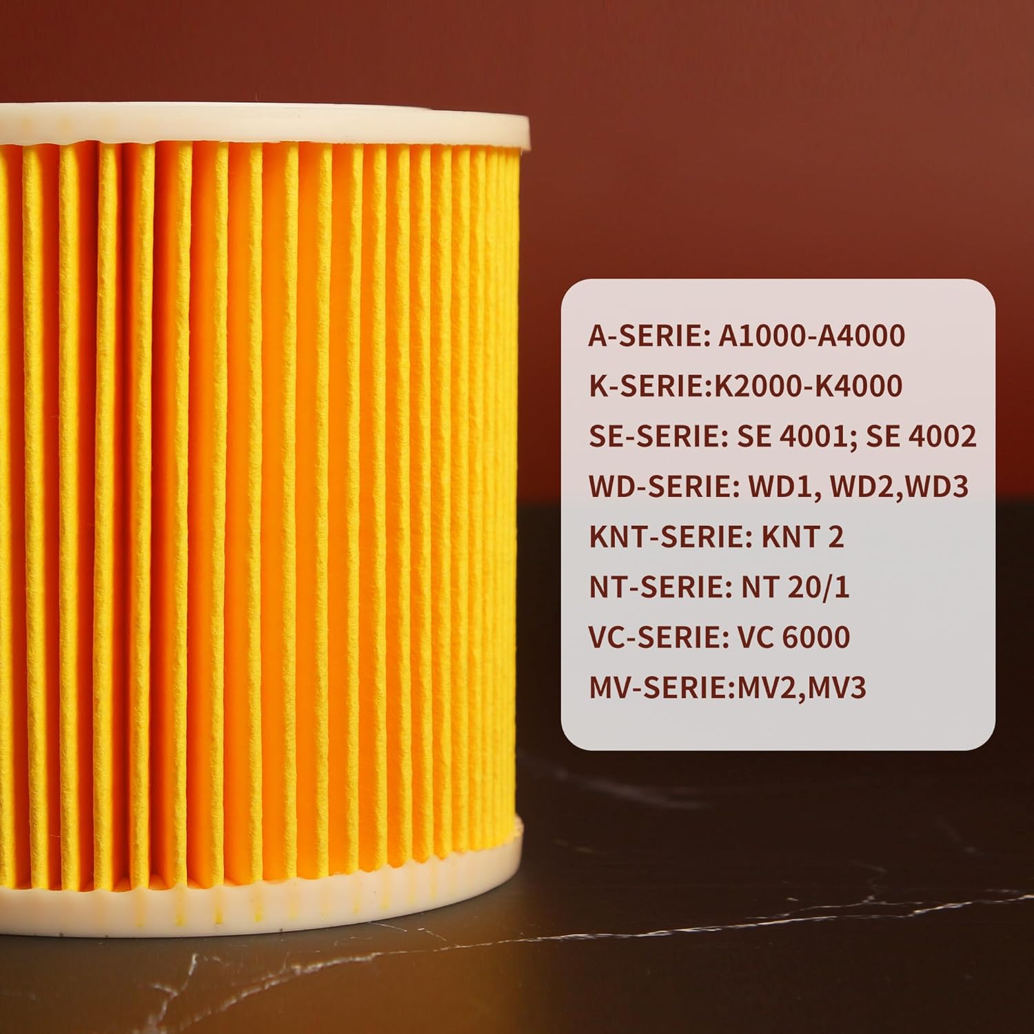 3 Filter Für Kärcher Staubsaugerfilter,Patronenfilter Kompatibel, Ersatzfilter für Kärcher WD3, WD2, WD1, MV3, MV2, A, K, KNT, NT, SE, VC, ersetzt 6.414-552.0, 6.414-772.0, 6.414-547.0 – Bild 3