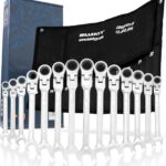 HASKYY 14-Tlg. Gelenk-Ratschenschlüssel Satz I Set 8-22 mm Gabelschlüssel-Ringmaul-Schlüssel-Set