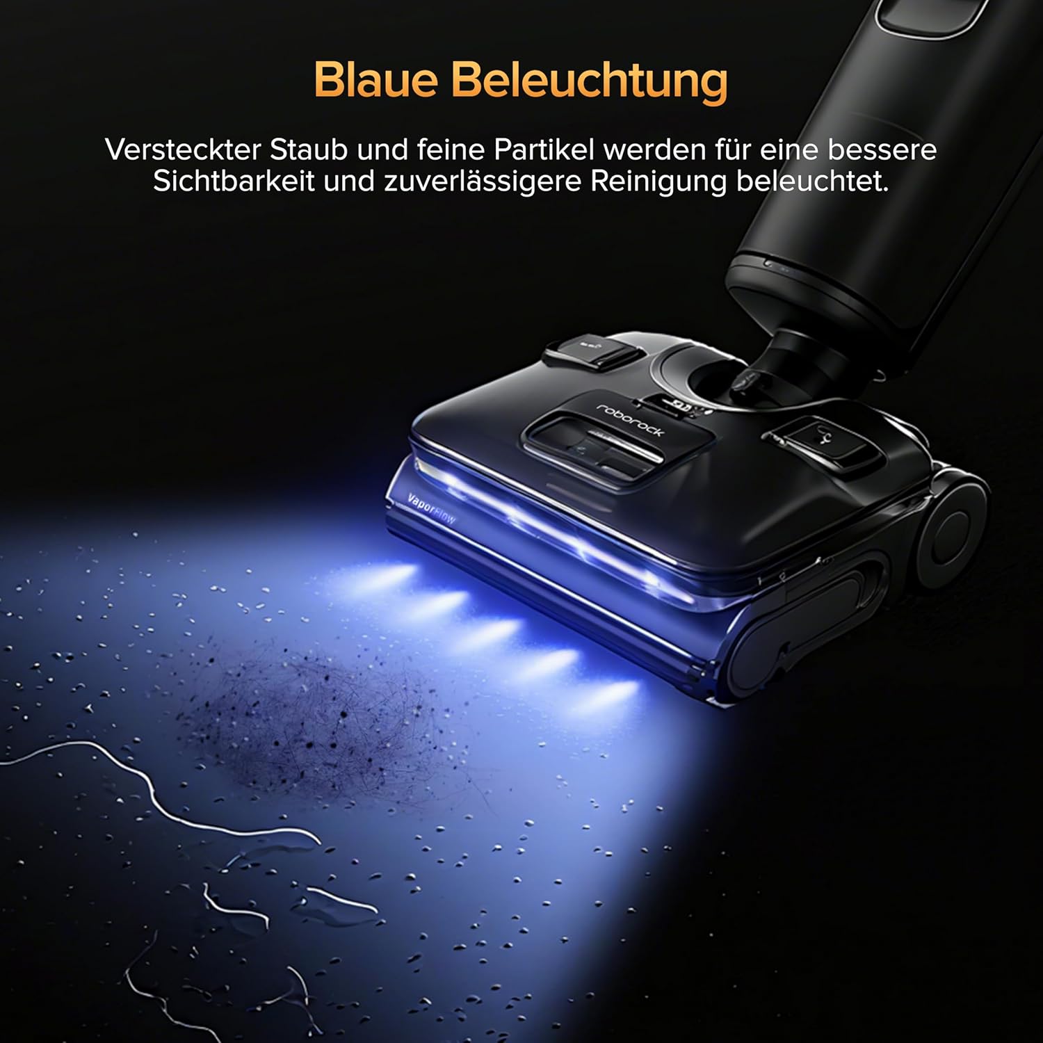 roborock F25 Ultra Nass Trockensauger mit Dampf, 180 °C Dampfmopp, 86 °C Heißwasser Saugwischer, 22kPa Staubsauger mit Wischfunktion, 90°C Selbstreinigung, 180° flache, KI-unterstütze Räder, Blaulicht – Bild 4