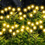 Solarlampen für Garten Außen, 4 Stück 10 LED Superhelle 2 Lichtmodi Glühwürmchen Solarleuchten für Außen mit Warmweißem Licht IP65 Wasserdicht Solarleuchten Garten Deko für Pathway Yard Balkon