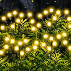 Solarlampen für Garten Außen, 4 Stück 10 LED Superhelle 2 Lichtmodi Glühwürmchen Solarleuchten für Außen mit Warmweißem Licht IP65 Wasserdicht Solarleuchten Garten Deko für Pathway Yard Balkon