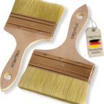 Flächenstreicher 100mm + 120mm für Öl, Lacke, Lasur, Beizen, Acryl, Kreidefarbe - Perfekt für große Flächen, Lasurpinsel Holz außen, Ölpinsel Holz, Flachpinsel, Lackpinsel, Pinselset