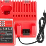 3A M12 & M18 Ladegerät kompatibel mit Milwaukee M18 Akkus/M12 Akkus, mit LED-Anzeige und Mehrfachschutz
