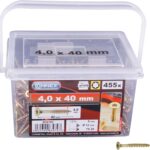 SPAX Möbelbau-Set 630-teilig, Schrauben-Sortiment mit 8 Abmessungen, Senkkopf, Kreuzschlitz Z, YELLOX, inkl. Schraubendreher & Bits – 4000001991059