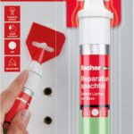 fischer Reparaturspachtel, fertige Spachtelmasse in Naturweiß, repariert Löcher & Risse, schwundfrei, geeignet für Holz, Beton, Putz, Mauerwerk uvm., 70 ml (37 g)