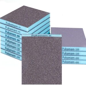 12 Stück Schleifschwamm Trocken & Nass Schleifpapier 60/80/120/220/320/400 Körnung Grob- Fein Schleifpapier Set Schmirgelpapier für Holz, Metall, Wand, Lack, Autolack