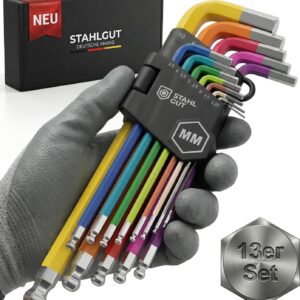 13er Innensechskantschlüssel Set, Werkzeuge, Werkzeug Set, Tools, Tool Set, Fahrrad Werkzeug, Hex, Handwerkzeug, Fahrradwerkzeug Set, Sanitär Werkzeug, 1,27-10mm Sechskant Multicolour Satz