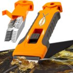 Glasschaber Herdkratzer mit 15 Ersatzklingen im Griff, Küchenschaber Scraper für Kochfeld Backofen Induktionskochfeld Glaskeramik, Super in der Hand Haarbürste.