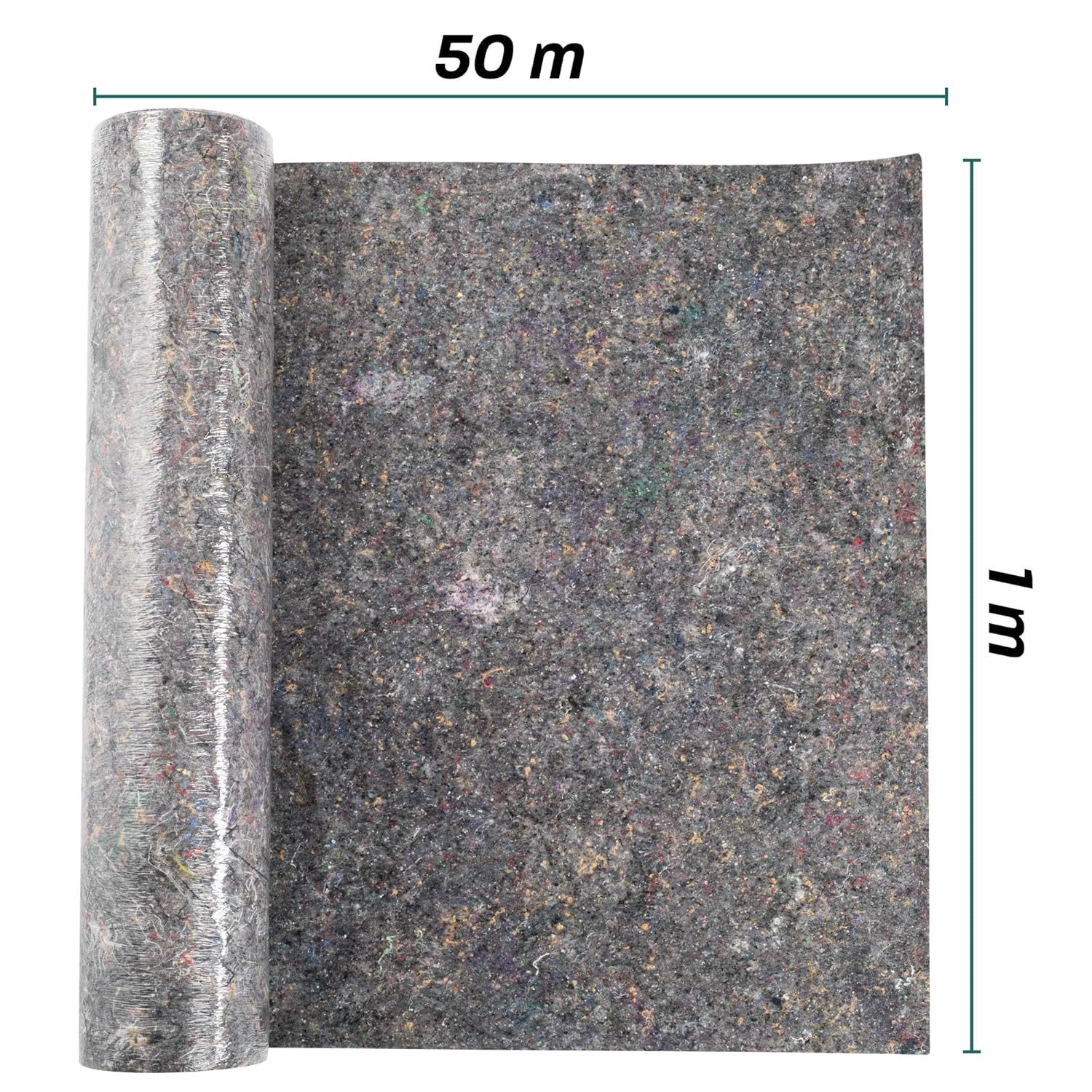 Hinrichs Malervlies 50m x 1m Rolle 180g/m² - Maler-Abdeckvlies mit Anti-Rutsch Beschichtung - Abdeckfliesse für Boden - Allzweckvlies als Schutz für Boden, Treppen & Möbel bei Renovierung & Umzug – Bild 2