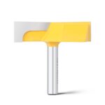 8mm Schaft Bodenreinigung Fräser,Ø57mm,Arbeitslänge 15mm,Hartmetall Klinge Fräser langlebig und scharf für Holzbearbeitungswerkzeug Bit(Gelb)