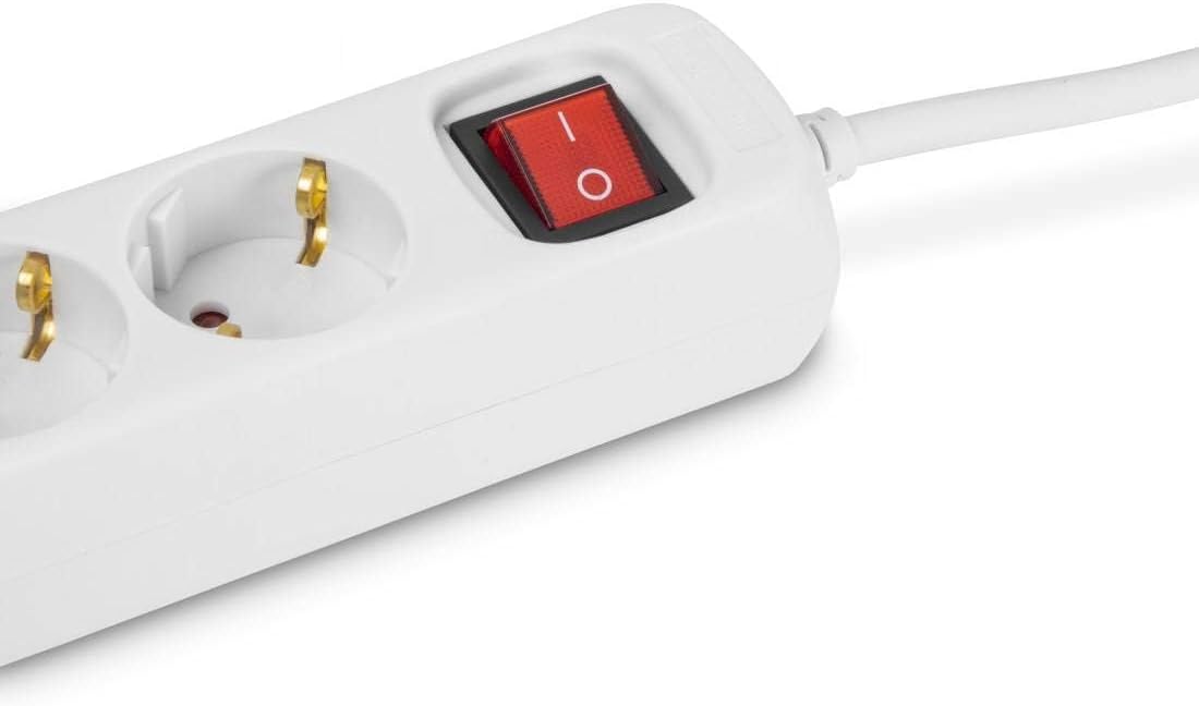 Hama Steckdosenleiste 3-Fach (Mehrfachsteckdose mit Save Energy-Schalter zum Stromsparen, Steckplätze 45 Grad gedreht, Kabel 1,4m, GS geprüft, Mehrfachstecker für Home Office) weiß – Bild 4