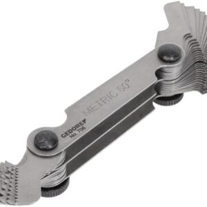 GEDORE Gewindelehre, 52 Blätter, Für metrische und Whitworth-Gewinde, Gut lesbare Größen