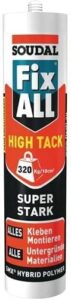 Soudal Fix All High Tack, weiß, 420g, Montagekleber für alle Materialtypen und auf allen üblichen Untergründen, hohe Anfangshaftung mit außergewöhnlicher Endklebkraft (320kg/10cm²)